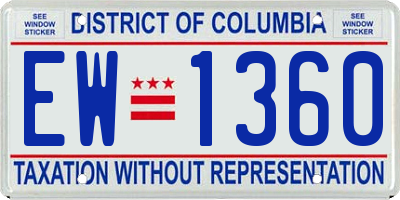 DC license plate EW1360