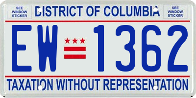 DC license plate EW1362