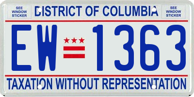 DC license plate EW1363