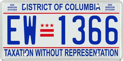 DC license plate EW1366