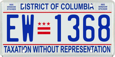 DC license plate EW1368
