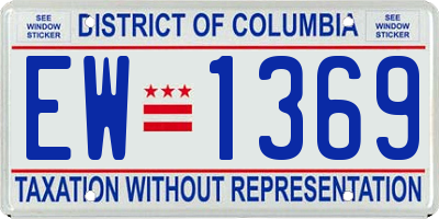 DC license plate EW1369