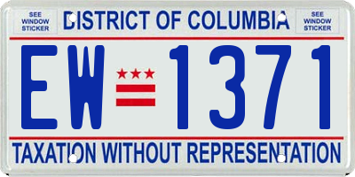 DC license plate EW1371