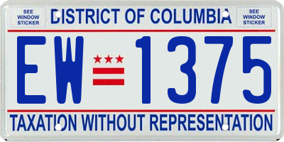 DC license plate EW1375