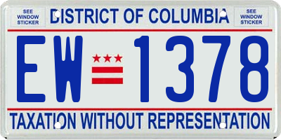DC license plate EW1378