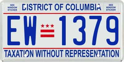 DC license plate EW1379