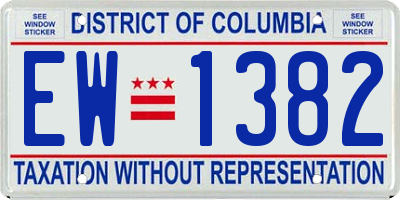 DC license plate EW1382