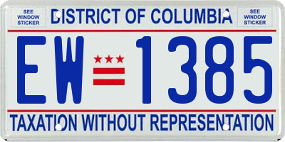 DC license plate EW1385