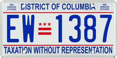 DC license plate EW1387