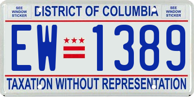 DC license plate EW1389