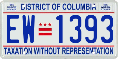 DC license plate EW1393