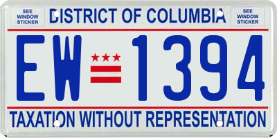 DC license plate EW1394