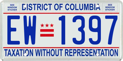 DC license plate EW1397