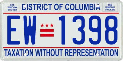 DC license plate EW1398