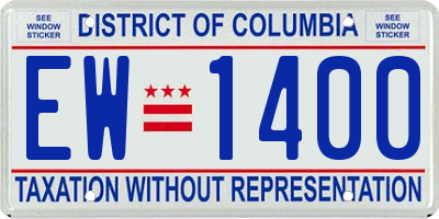 DC license plate EW1400