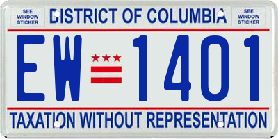 DC license plate EW1401