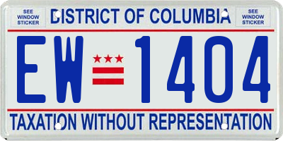 DC license plate EW1404