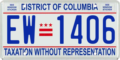DC license plate EW1406