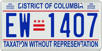 DC license plate EW1407