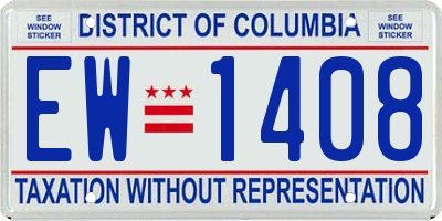 DC license plate EW1408