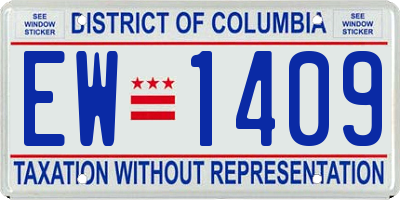 DC license plate EW1409