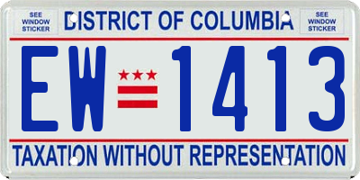 DC license plate EW1413