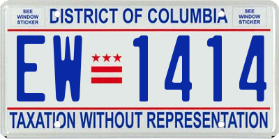 DC license plate EW1414