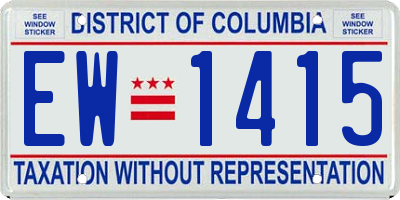 DC license plate EW1415