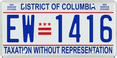 DC license plate EW1416