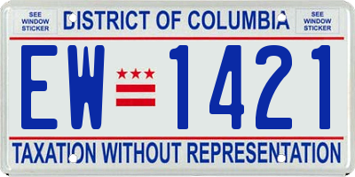 DC license plate EW1421