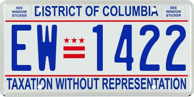 DC license plate EW1422