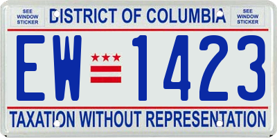 DC license plate EW1423