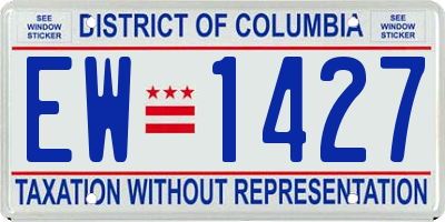 DC license plate EW1427