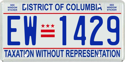 DC license plate EW1429
