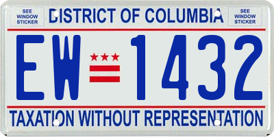 DC license plate EW1432