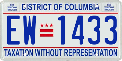 DC license plate EW1433