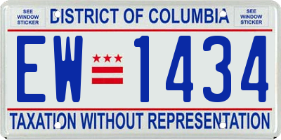 DC license plate EW1434