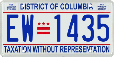 DC license plate EW1435