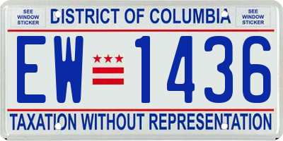 DC license plate EW1436