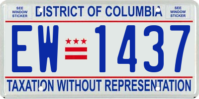 DC license plate EW1437