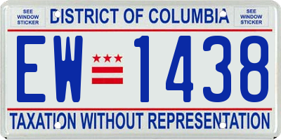 DC license plate EW1438