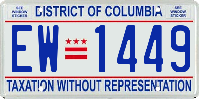 DC license plate EW1449