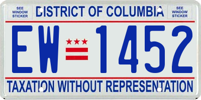 DC license plate EW1452