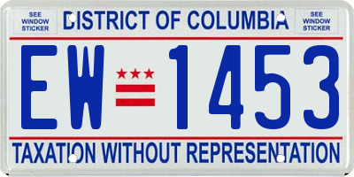 DC license plate EW1453