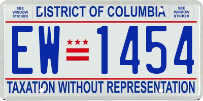 DC license plate EW1454