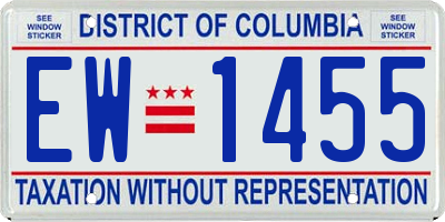 DC license plate EW1455