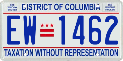 DC license plate EW1462