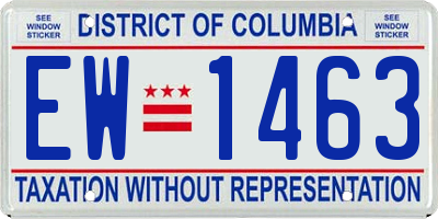 DC license plate EW1463