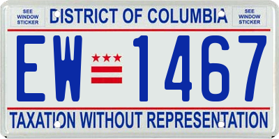 DC license plate EW1467