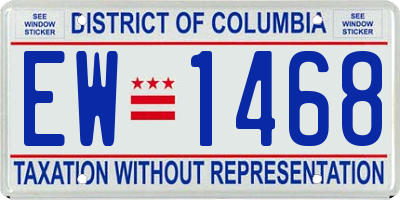 DC license plate EW1468